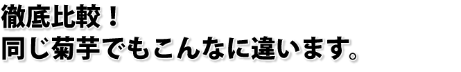 徹底比較! 同じ菊芋でもこんなに違います。