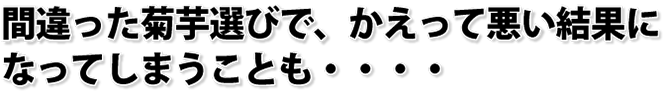間違った菊芋選びで、かえって悪い結果に・・・